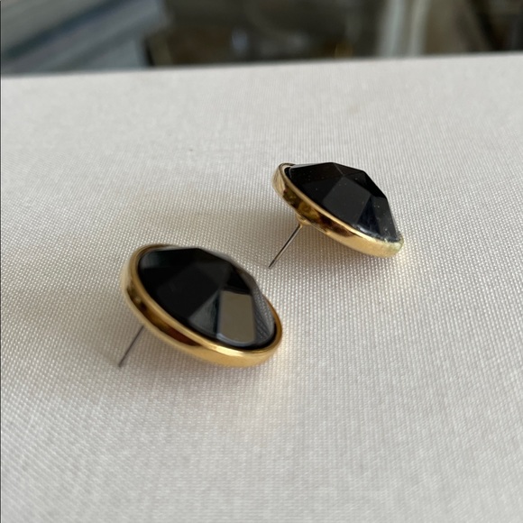 Vintage black geometric earrings - Picture 3 of 7